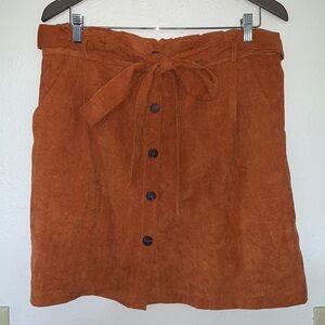 Orange Corduroy Skirt